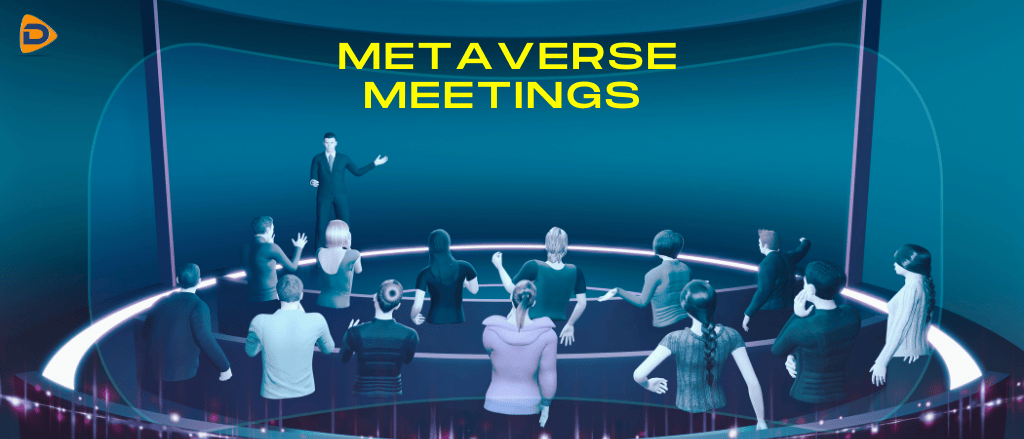 the image displays the Meetings and conferences in the virtual world.