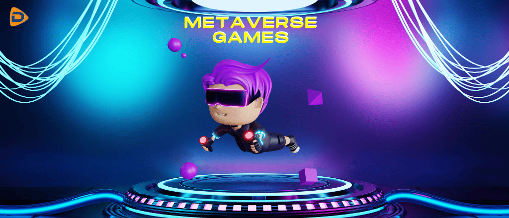 the image displays the person is playing the Metaverse Games.
