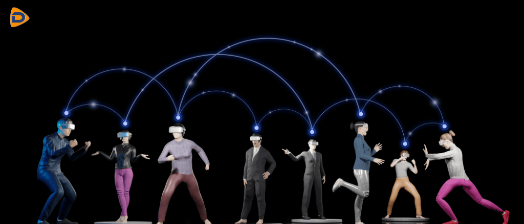 Image display the users interacting with each other in the Metaverse world.